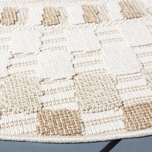 Miniatura 4 de SAFAVIEH Alfombra lavable para exteriores Global Collection – Alfombra de pasillo de 2.2 x 8 pies, beige y beige claro, no desprende pelusa y fácil
