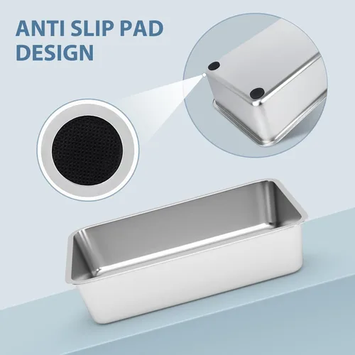 Miniatura 4 de WENBOKMIN Caja de Arena de Acero Inoxidable para Gatos - Caja de Arena para Gatos - Fácil de Limpiar, Nunca Absorbe Olores, Manchas o Óxido
