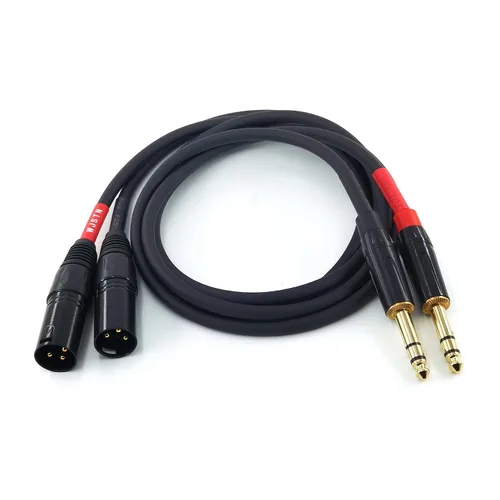Miniatura 8 de Cable XLR de 1/4 de pulgada a 3 pines, cable equilibrado de micrófono TRS macho a XLR macho de 0.250 in (1 pie)