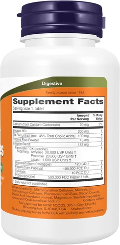 Miniatura 2 de NOW Foods Suplementos, súper enzimas, formulados con bromelina, bilis de buey, pancreatina y papaína, súper enzimas, 90 tabletas