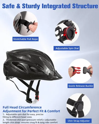 Miniatura 3 de Zacro Adult Bike Helmet, Lightweight Bicycle Helmet with Removable Pads and Visor, CPSC Certified Safety Helmet for Men Women, Mountain Road Cycling