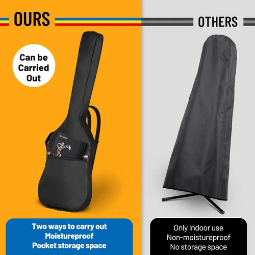 Miniatura 2 de CAHAYA Funda para guitarra acústica y clásica, color negro, 41 pulgadas, rojo, amarillo y azul