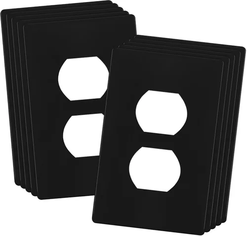 Miniatura 66 de ENERLITES Placa de pared de salida de receptáculo dúplex de tamaño mediano, placas de cubiertas de toma de corriente, tamaño medio de 1 banda, 4.88
