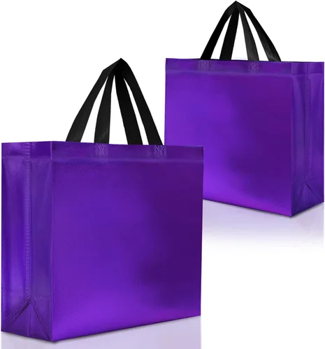 Miniatura 24 de Nush Nush Bolsas de regalo azules de tamaño mediano – Juego de 12 bolsas de regalo reutilizables azules brillantes con asas – Ideal para recuerdos