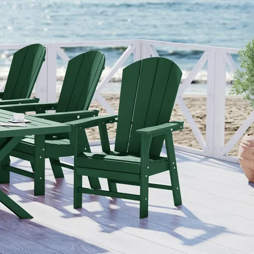 Miniatura 49 de WestinTrends Malibu Outdoor Patio HDPE Adirondack Silla de comedor para patio, color negro