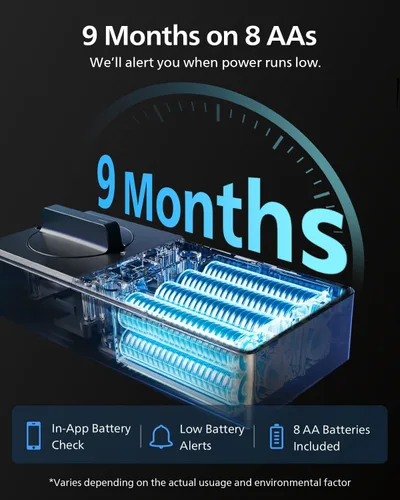 Miniatura 5 de Philips Cerradura inteligente WiFi integrada + 2 niveles, cerraduras inteligentes para puerta delantera, cerrojo de teclado digital con asa, huella