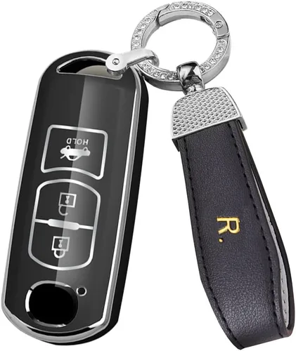 Miniatura 16 de ontto Funda para llave inteligente compatible con Mazda de 3 botones para Mazda 2, 3, 5, 6, 8, CX3, CX5, CX7, CX9, MX5, protector de llave de Negro