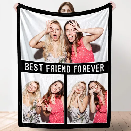 Miniatura 20 de Artsadd Manta personalizada con collage de texto fotográfico, manta de fotos personalizada para hombres, mujeres, él o ella, manta personalizada