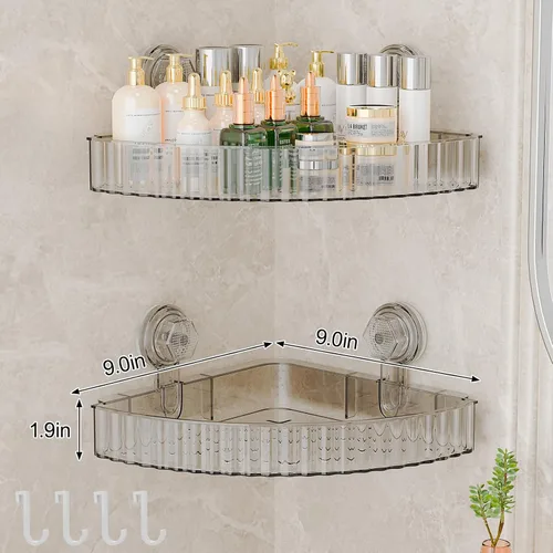 Miniatura 7 de Organizador de ducha esquinero con ventosa para baño, decoración del hogar y cocina, sin capacidad de perforación, estantes de ducha extraíbles
