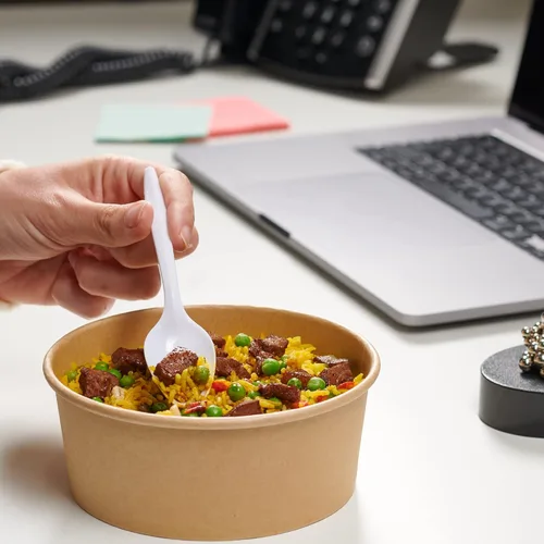 Miniatura 4 de Pantry Value [1000 unidades] Cucharas de plástico blancas ligeras, cubiertos desechables para fiestas, eventos y cenas (paquete anteriormente cómodo)