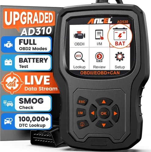 ANCEL AD530 - Escáner OBD2 para automóvil, lector de código de diagnóstico con definición de código mejorada y gráficos de estado de la batería