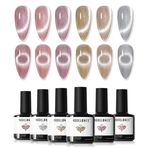 Miniatura 22 de Modelones Imán de uñas de gel de ojo de gato, herramienta magnética 8 en 1 para uñas de gel, varita magnética fuerte para arte de uñas con bola