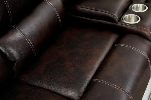 Miniatura 6 de Betsy Furniture Servidumbre De Cuero Marrón Modular Reclinado Seccional 8061 (Marrón, Consola)
