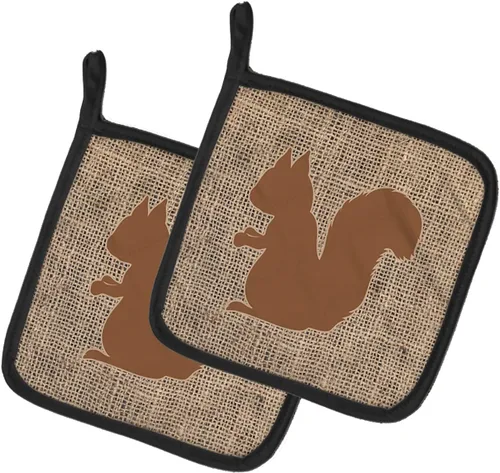 Caroline's Treasures BB1119-BL-BN-PTHD - Juego de soportes para ollas de cocina resistentes al calor, almohadillas calientes de horno para cocinar
