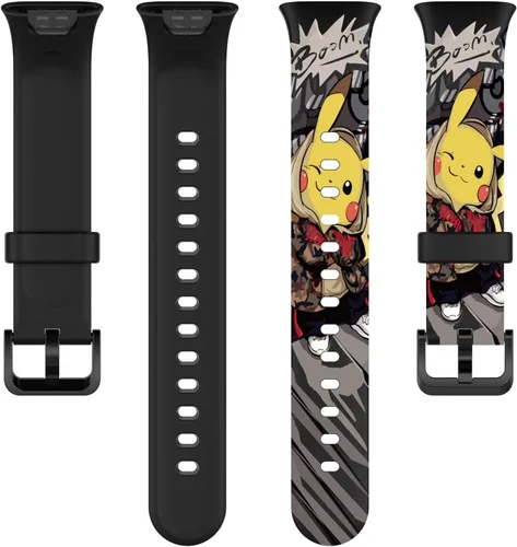 Miniatura 7 de Lijinlan Bandas de repuesto compatibles con Xiaomi Mi Band 7 Pro Strap mujeres hombres, impresión colorida linda piel floral suave flexible silicona