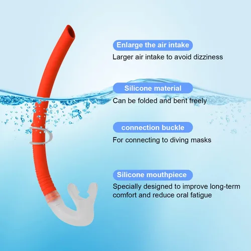 Miniatura 2 de Snorkel de silicona para buceo, buceo, pesca y hockey submarino o snorkel Naranja