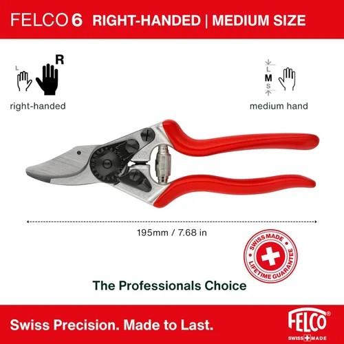 Miniatura 4 de Felco Tijeras de podar F6 - Cortadoras de jardín de 7.7 pulgadas fabricadas en Suiza para manos medianas Podadoras de mano para jardinería