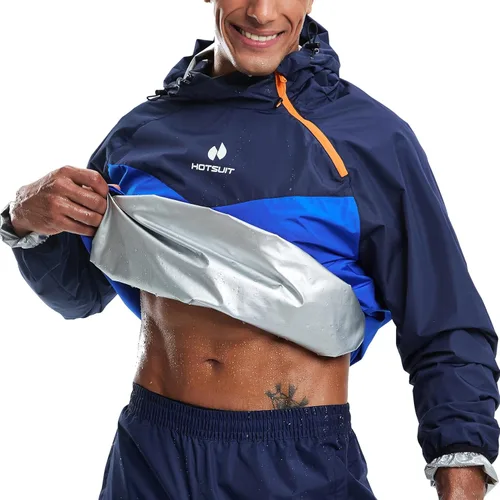 Miniatura 19 de HOTSUIT Traje de sauna para hombre, chaqueta de sauna, pantalón, gimnasio, entrenamiento, trajes de sudor