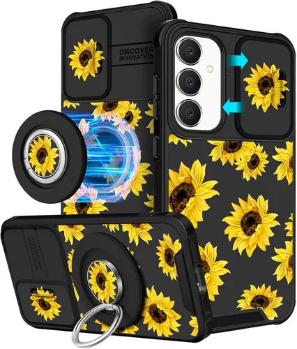 Miniatura 18 de Funermei Funda para teléfono Samsung Galaxy A15 5G - [2 en 1] Funda para teléfono de mujeres lindas chicas, diseño femenino de mariposa negra