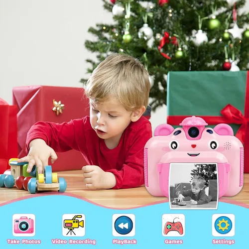 Miniatura 5 de Cámara digital de impresión instantánea para niños, cámara para niños pequeños, video selfie de 20 MP, juguete para niños, regalo de Navidad