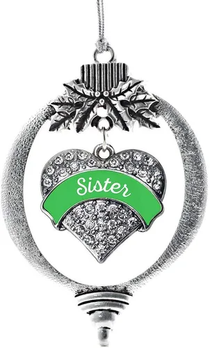 Miniatura 177 de Inspired Silver Adornos festivos de dije de corazón pave de plata con circonitas cúbicas