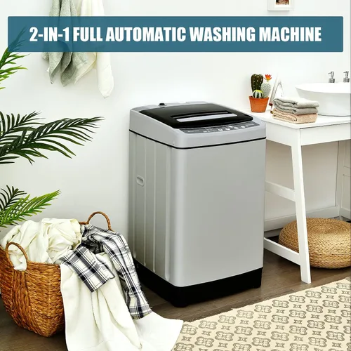 Miniatura 2 de ARLIME Lavadora portátil 2 en 1, lavadora completamente automática de 1.5 pies cúbicos de capacidad, lavadora y secadora giratoria con manguera Gris