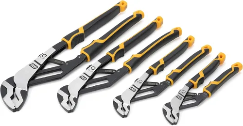 Miniatura 13 de GEARWRENCH Juego de alicates de mandíbula recta de lengüeta y ranura de material dual PITBULL K9 de 8", 10" y 12" - 82205CAZ