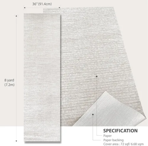 Miniatura 6 de Ansehan Wallcovering W903 - Toldo de la colección W903, 36 pulgadas de ancho x 8 yardas de largo, tejido de papel natural, tejido de pasto
