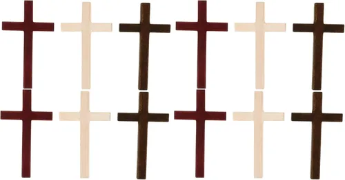 Miniatura 10 de Adornos de cruz de madera, paquete de 6 decoraciones de cruz de madera de 4.72 x 2.75 pulgadas para decoración del hogar, centro de mesa, decoración