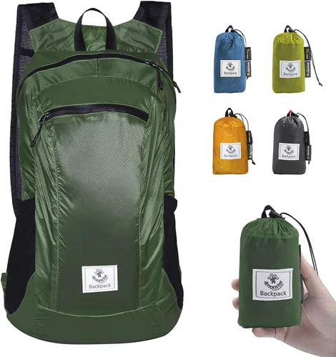 Miniatura 9 de Mochila 4Monster de excursionismo, de día, resistente al agua, ligera, plegable, para viajes, campamento, exteriores A-Naranja