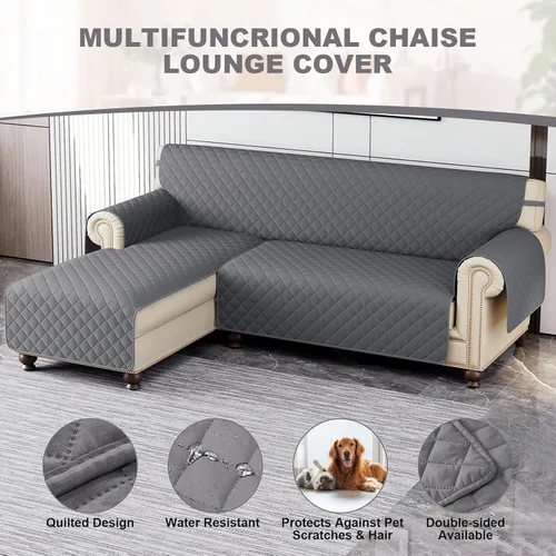 Miniatura 4 de cjc Funda de sofá reversible para perros con correas elásticas, resistente al agua, protector de muebles para mascotas, funda de sofá para sofá de 3