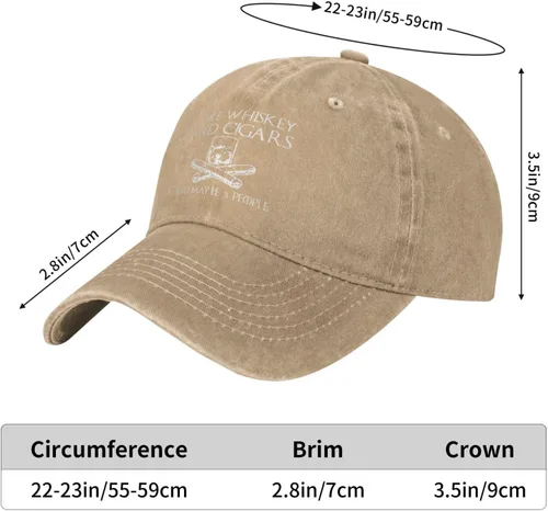 Miniatura 47 de Philysonic Funny Hat I Like Whisky and Cigars and Maybe 3 People Sombreros para Hombres Gorras de Béisbol Gorras Ajustables