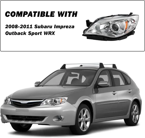 Miniatura 5 de SOCKIR - Conjunto de faros delanteros halógenos compatible con Subaru Impreza WRX Outback Sport 2008-2011, faro proyector con carcasa cromada