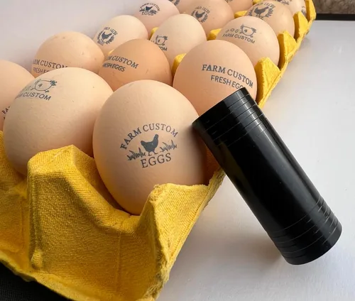 Sello de huevo personalizado para huevos frescos, etiquetas personalizadas, logotipo de granja, sellos de cartón de huevos con tinta de secado
