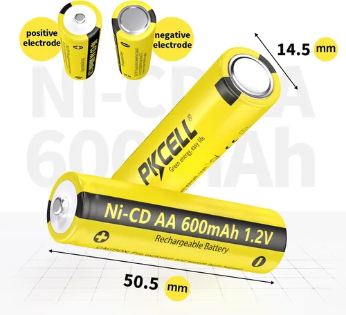 Miniatura 2 de PKCELL Paquete de 4 pilas AA 1.2V 600mAh NICD recargables doble A para luces solares (4 unidades)