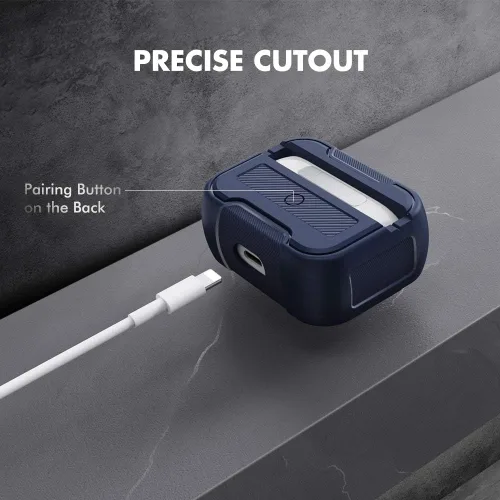 Miniatura 3 de AhaStyle AirPods Pro Funda rígida resistente a prueba de golpes compatible con Apple AirPods Pro 2019 (azul oscuro)