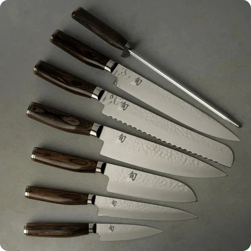 Miniatura 3 de Shun Premier - Juego de bloques profesionales de 8 piezas, cuenta con 6 cuchillos Shun Premier, acero de afilado y bloque de cuchillos de bambú