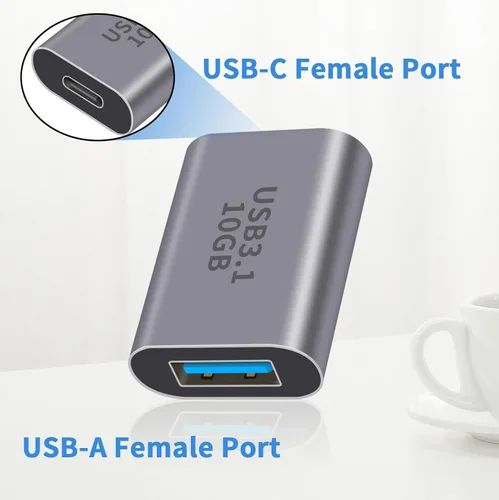 Miniatura 5 de Duttek Adaptador USB C hembra a USB hembra 3.1 Gen2, 10Gbps bidireccional tipo C a tipo A, adaptador OTG compatible con sincronización de datos