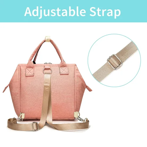 Miniatura 4 de Beaulyn Mochila pequeña para pañales, mini bolsa de pañales y mochila cruzada portátil con bolsillo aislado Rosa