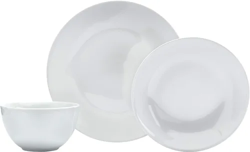 Dinamarca White Catering and Dining - Tazón de plato de 12 piezas vitrificado blanco de grado de chef comercial, resistente a los arañazos,