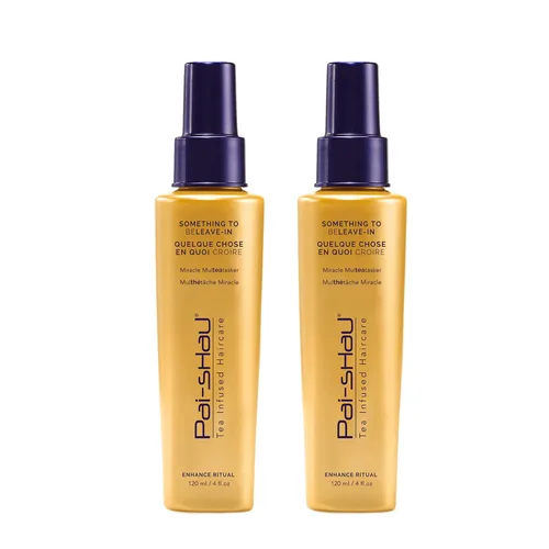 Pai-Shau Something To BeLeave-In - Acondicionador en aerosol para desenredar, protección contra el calor y control del encrespamiento, paquete de 2