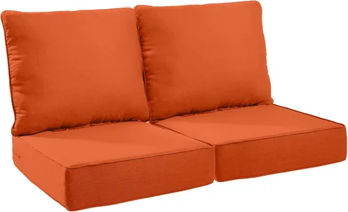 Miniatura 134 de Rilyson Cojines de patio para muebles de exterior, 22 x 24 pulgadas, respaldo alto y asiento profundo, cojín de exterior para sillas de patio, sofá