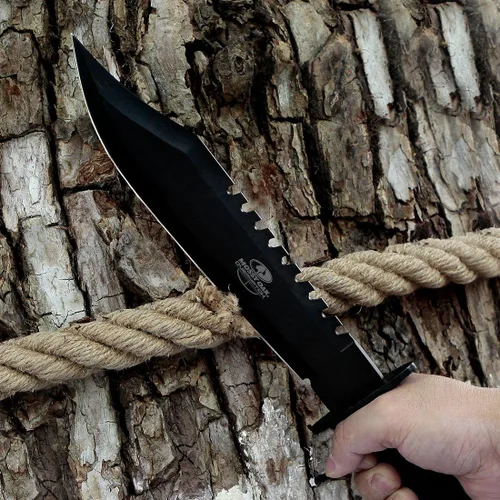Miniatura 5 de MOSSY OAK Cuchillo Bowie de supervivencia de 15 pulgadas y cuchillo de bolsillo plegable, cuchillo de caza de hoja fija con funda, sacapuntas