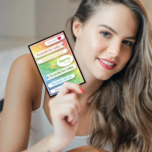 Miniatura 6 de INFUNLY 2 sellos y troqueles de palabras de bendición para hacer tarjetas, palabras alentadoras, citas motivacionales, sellos transparentes