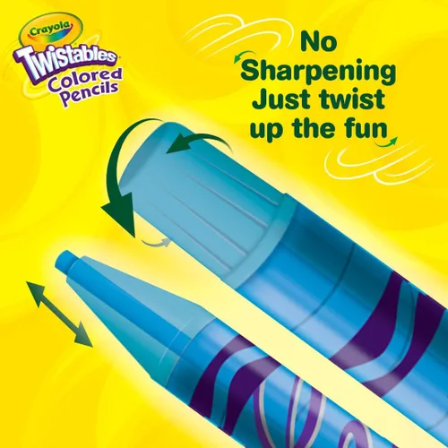 Miniatura 5 de Crayola, kit de lápices de colores girables (25 unidades), herramientas de artes plásticas, 40 hojas de papel y estuche para guardar.