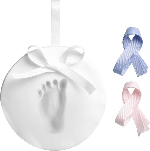 Kit de huellas de bebé o huellas de Pearhead, mi primer adorno de Navidad, recuerdo de arcilla DIY, regalo para padres nuevos y futuros, 3 cintas
