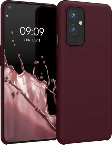 Miniatura 10 de kwmobile Funda compatible con OnePlus 9 (versión EU/NA) - Funda de silicona TPU con acabado suave - Rosa neón