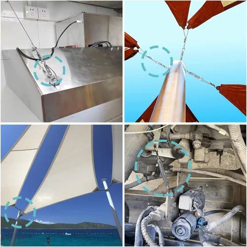 Miniatura 8 de Kit de accesorios para toldo, 5 pulgadas, súper resistente, acero inoxidable 304 de grado marino, kit de accesorios para instalación de velas