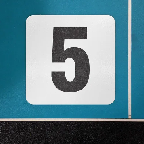 Miniatura 7 de SmartSign Marcador/letrero adhesivo de profundidad de piscina "3 pies", altura de letra de 4 pulgadas, vinilo laminado de 20 mil con superficie