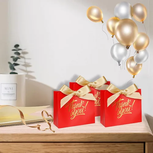 Miniatura 3 de KPOSIYA Bolsas de Regalo Pequeñas, Paquete de 50 Bolsas Pequeñas de Agradecimiento 4.5x1.8x3.9 Pulgadas Bolsa de Favor de Fiesta Caja de Dulces